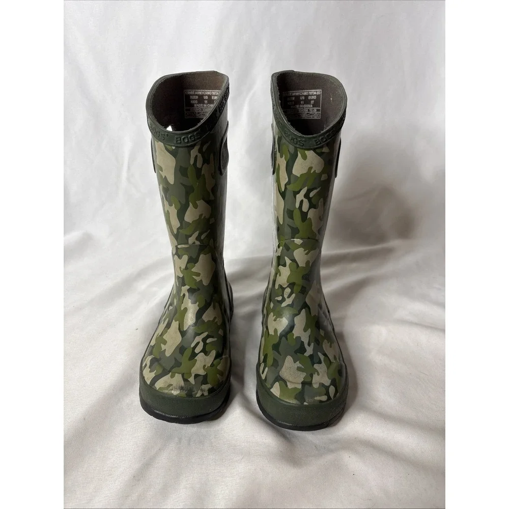 Bogs Kid's Rain‎ Boots in Camo Green Waterproof 78734-353 Size 11 Gorpcore